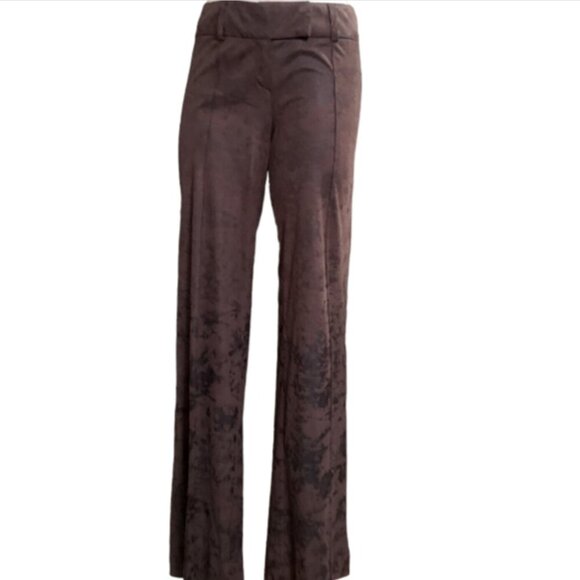 Shyde EU Sz 42/USA 7 Wide Leg Faux Suede Pants Brown 163G - Picture 1 of 8